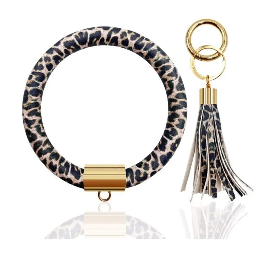 Leopard Print key ring bracelet